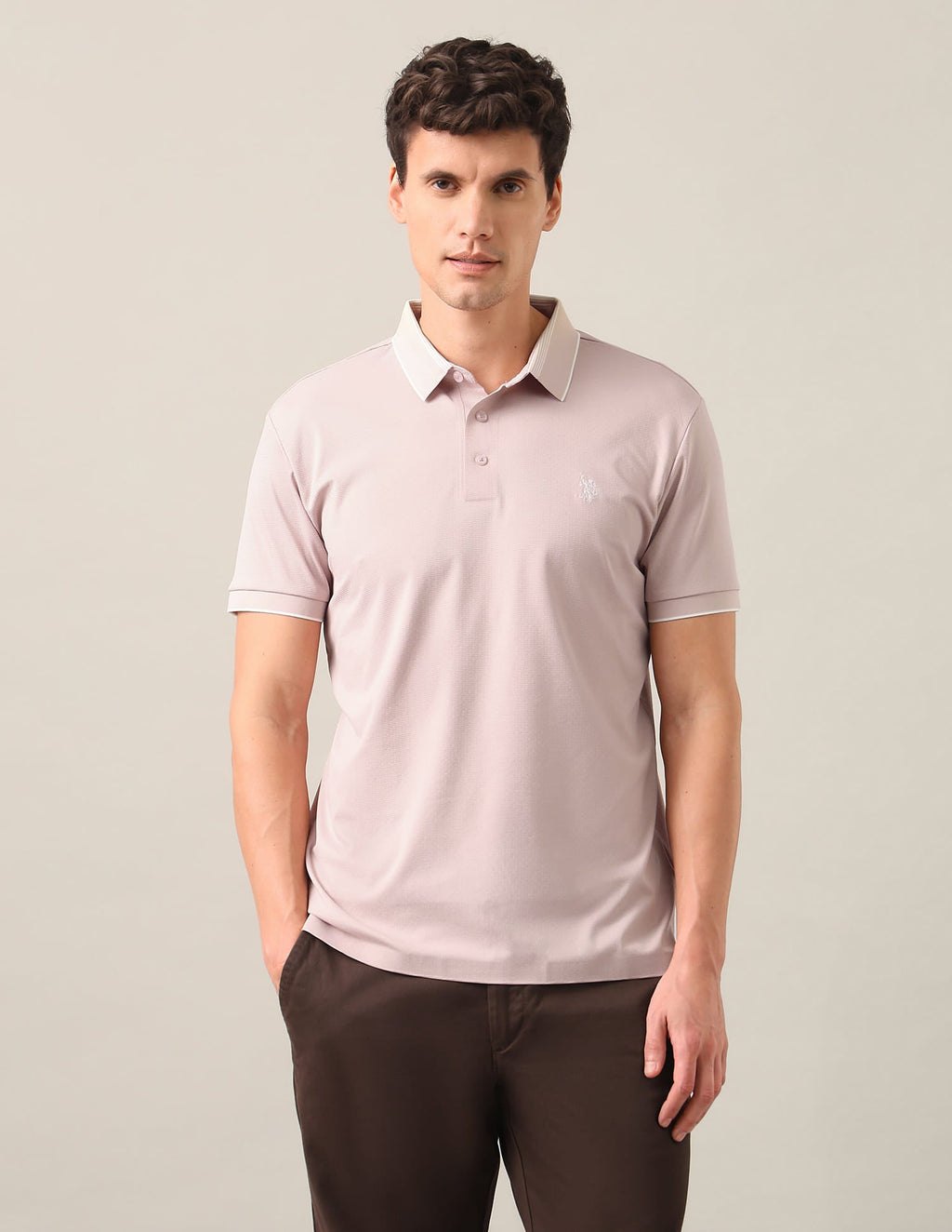Solid Slim Fit Polo Shirt USP0