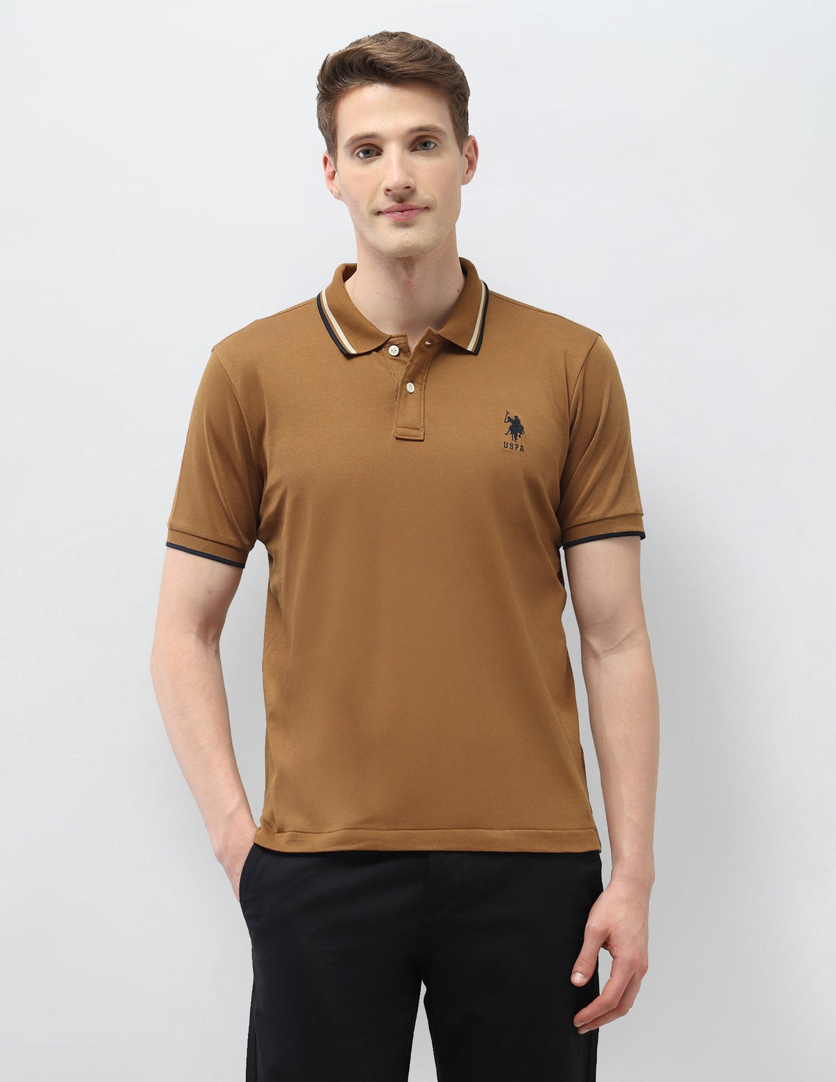 Solid Slim Fit Polo Shirt USP0