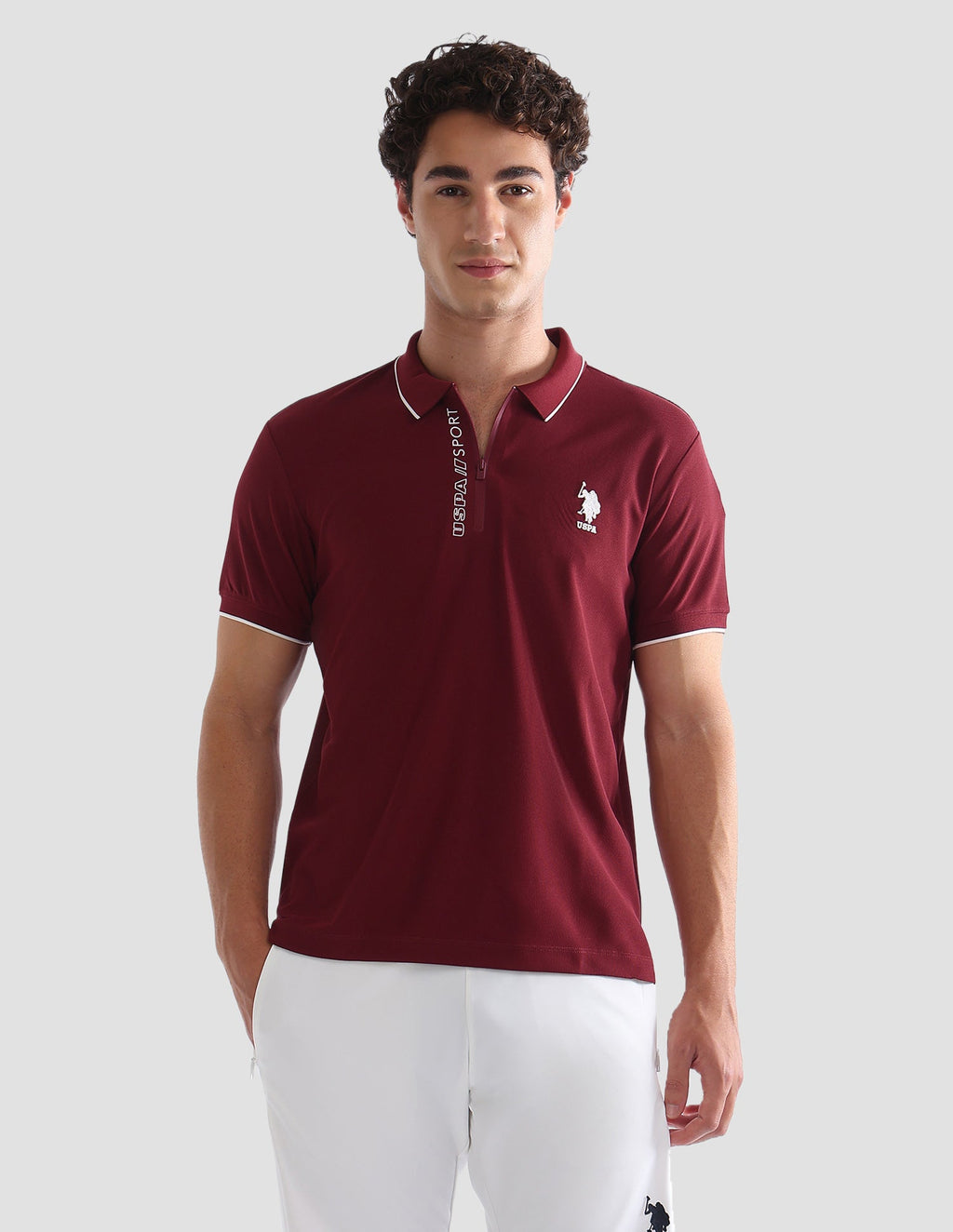 Solid Slim Fit Active Polo Shirt USP0