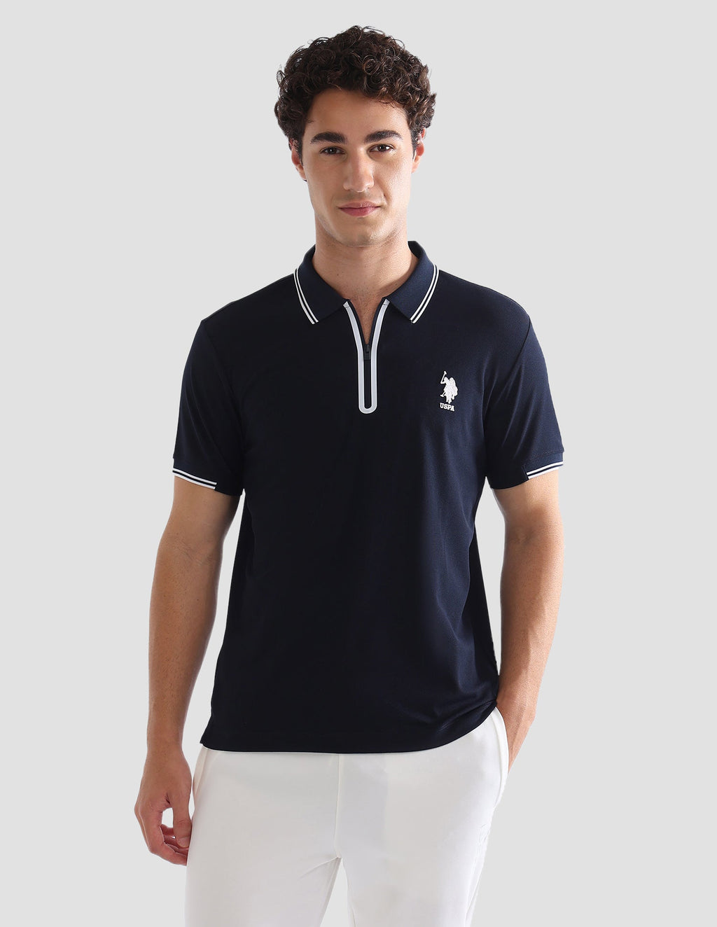 Solid Slim Fit Active Polo Shirt USP0
