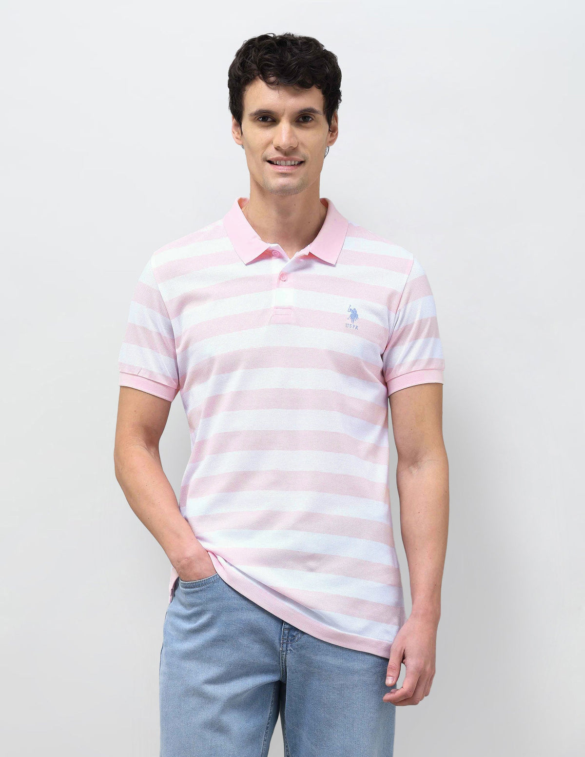 Horizontal Striped Slim Fit Polo Shirt USP0
