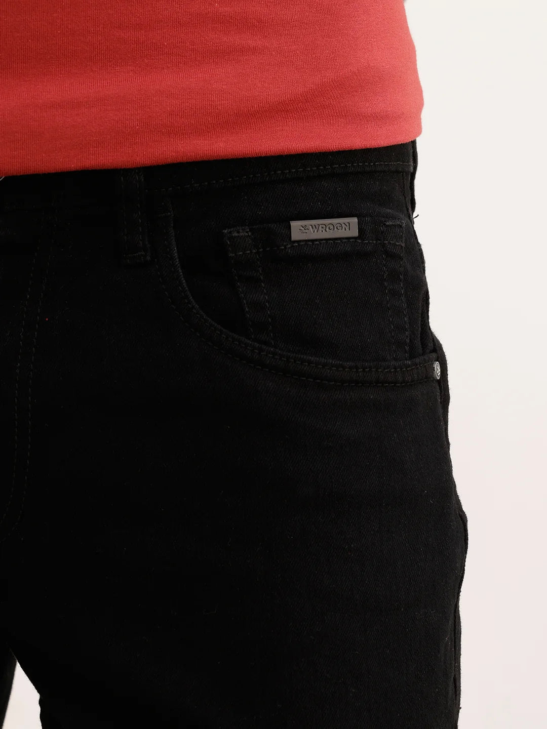 Solid Slim Crop Denim Jeans | Black