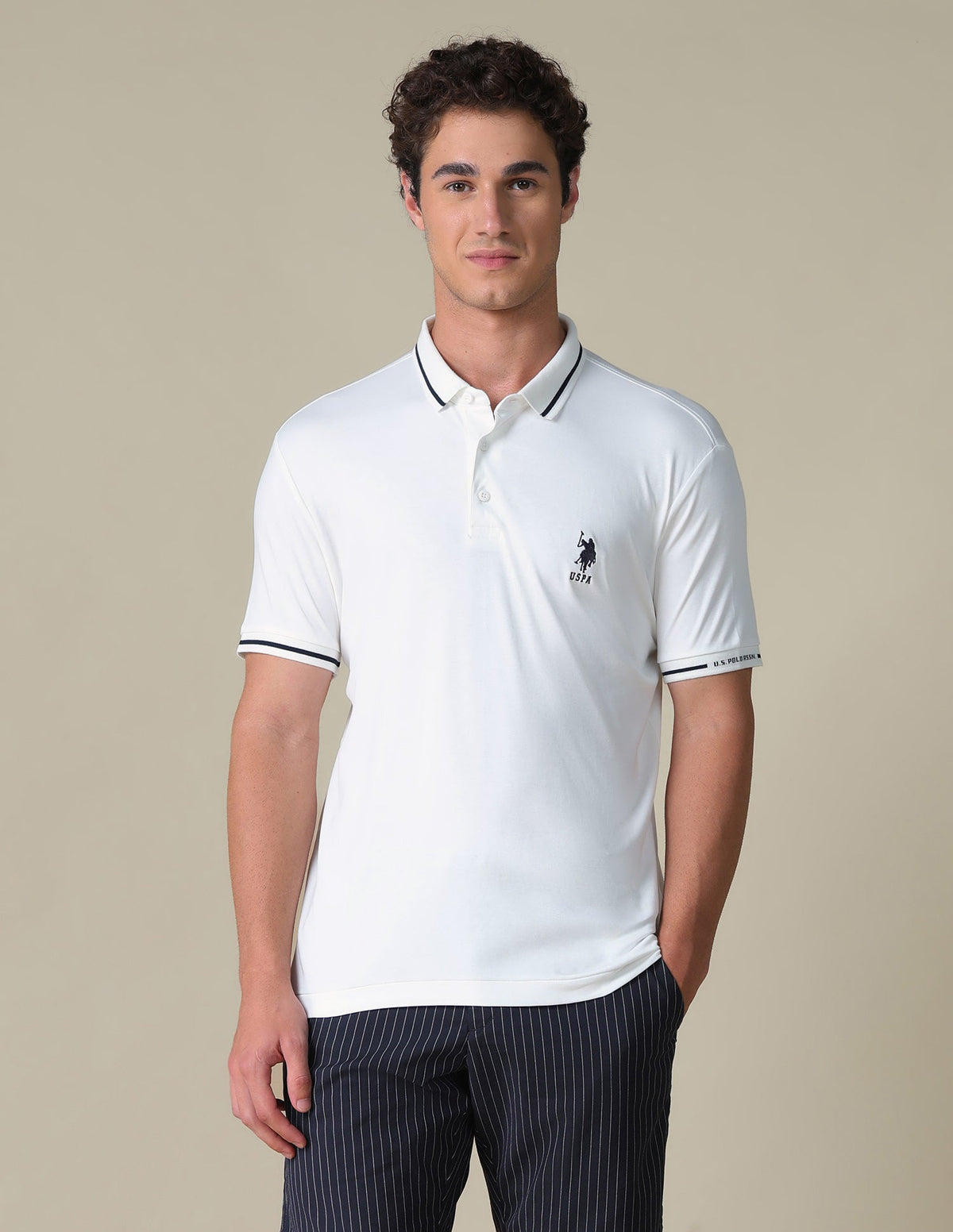 Regular Fit Solid Polo Shirt USP0