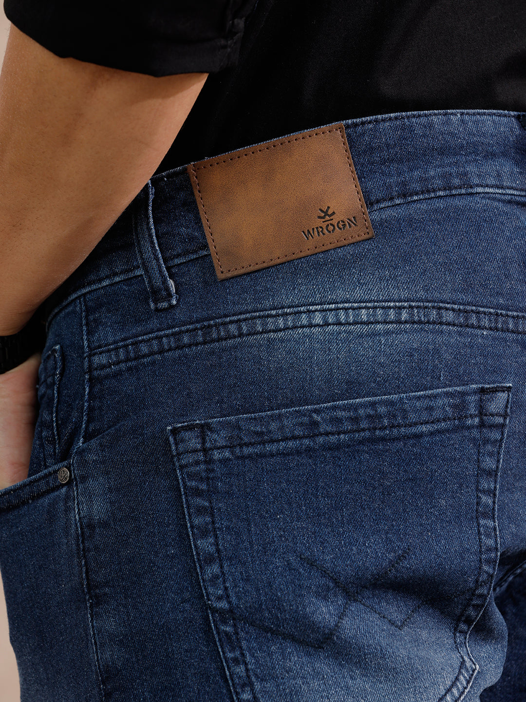 Solid Heavy Fade Slim Fit Jeans | Blue
