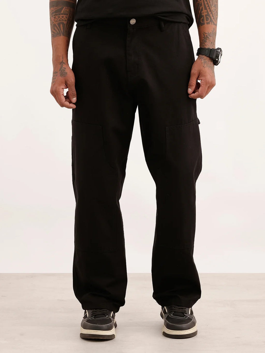 Carpenter Style Loose Fit Trouser | Black