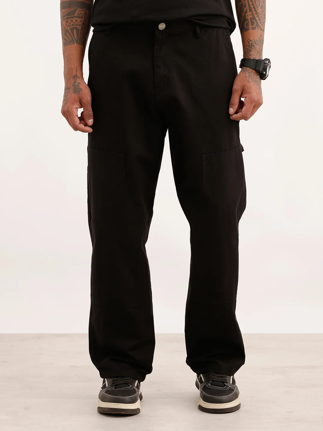 Carpenter Style Loose Fit Trouser | Black