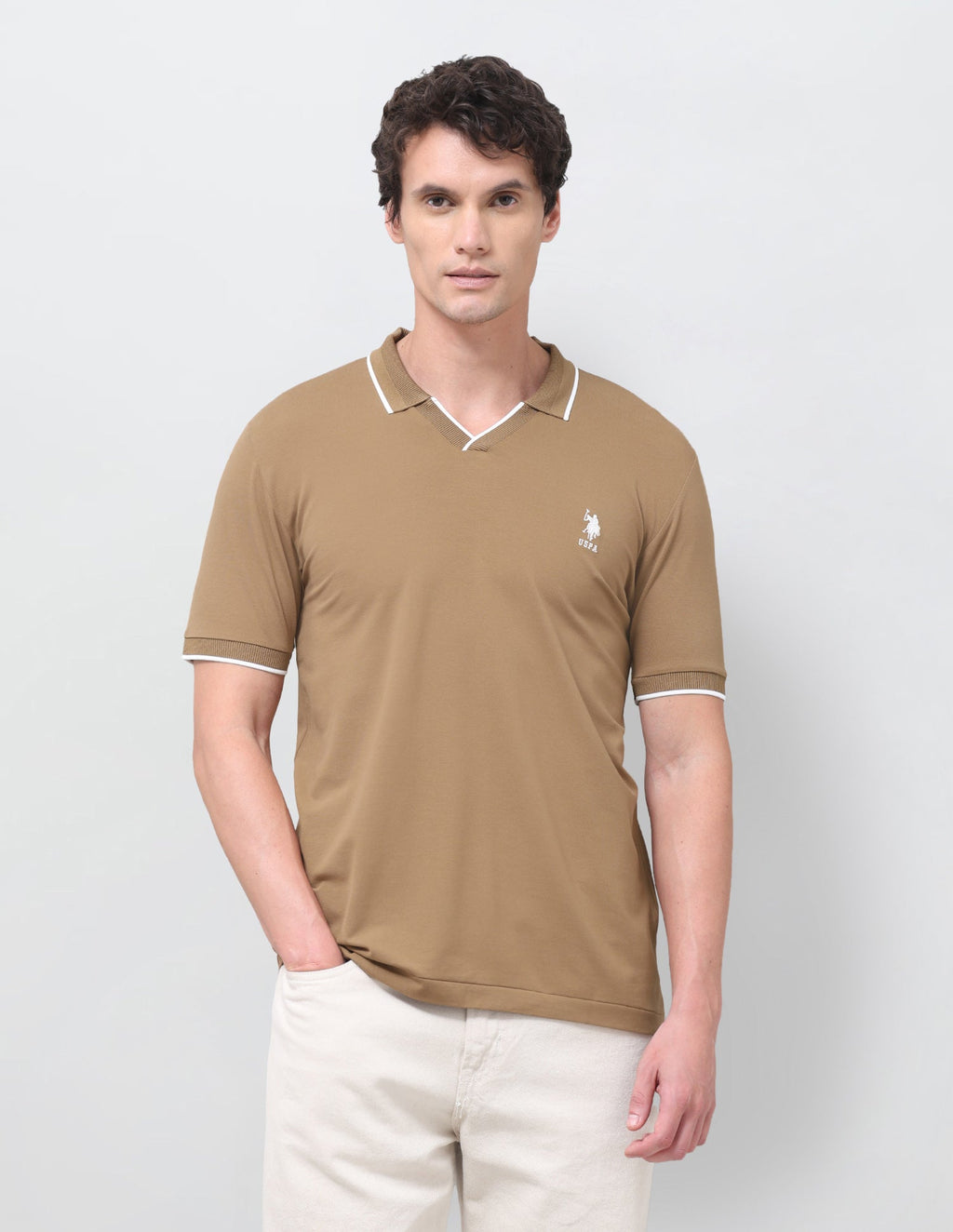 Solid Slim Fit Polo Shirt USP0