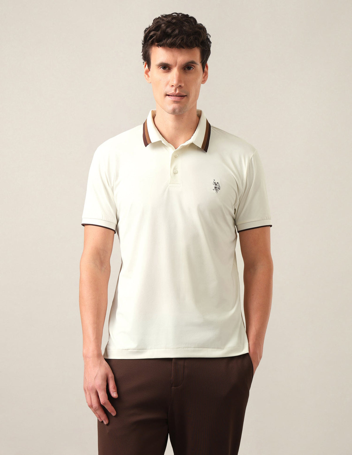 Solid Slim Fit Polo Shirt USP0