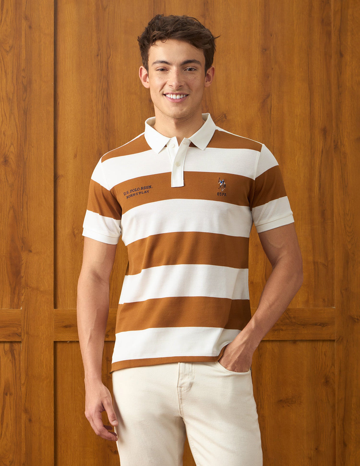 Horizontal Striped Slim Fit Polo Shirt USP0