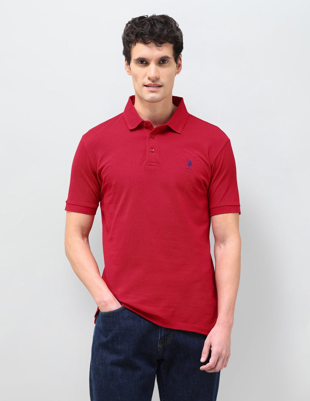 Solid Slim Fit Polo Shirt USP0