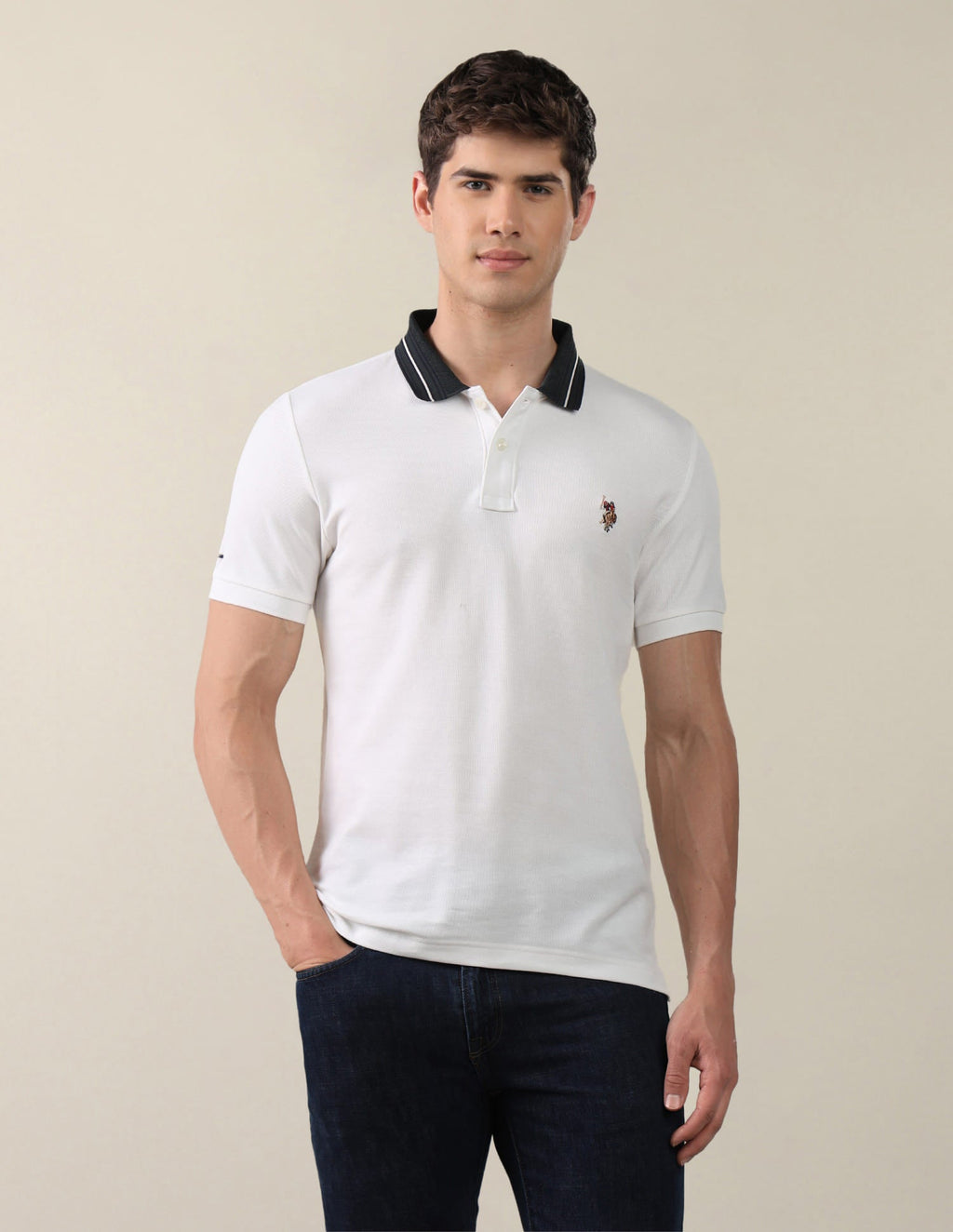 Solid Slim Fit Polo Shirt USP0