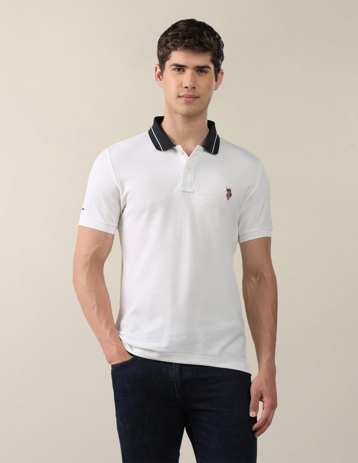 Solid Slim Fit Polo Shirt USP0