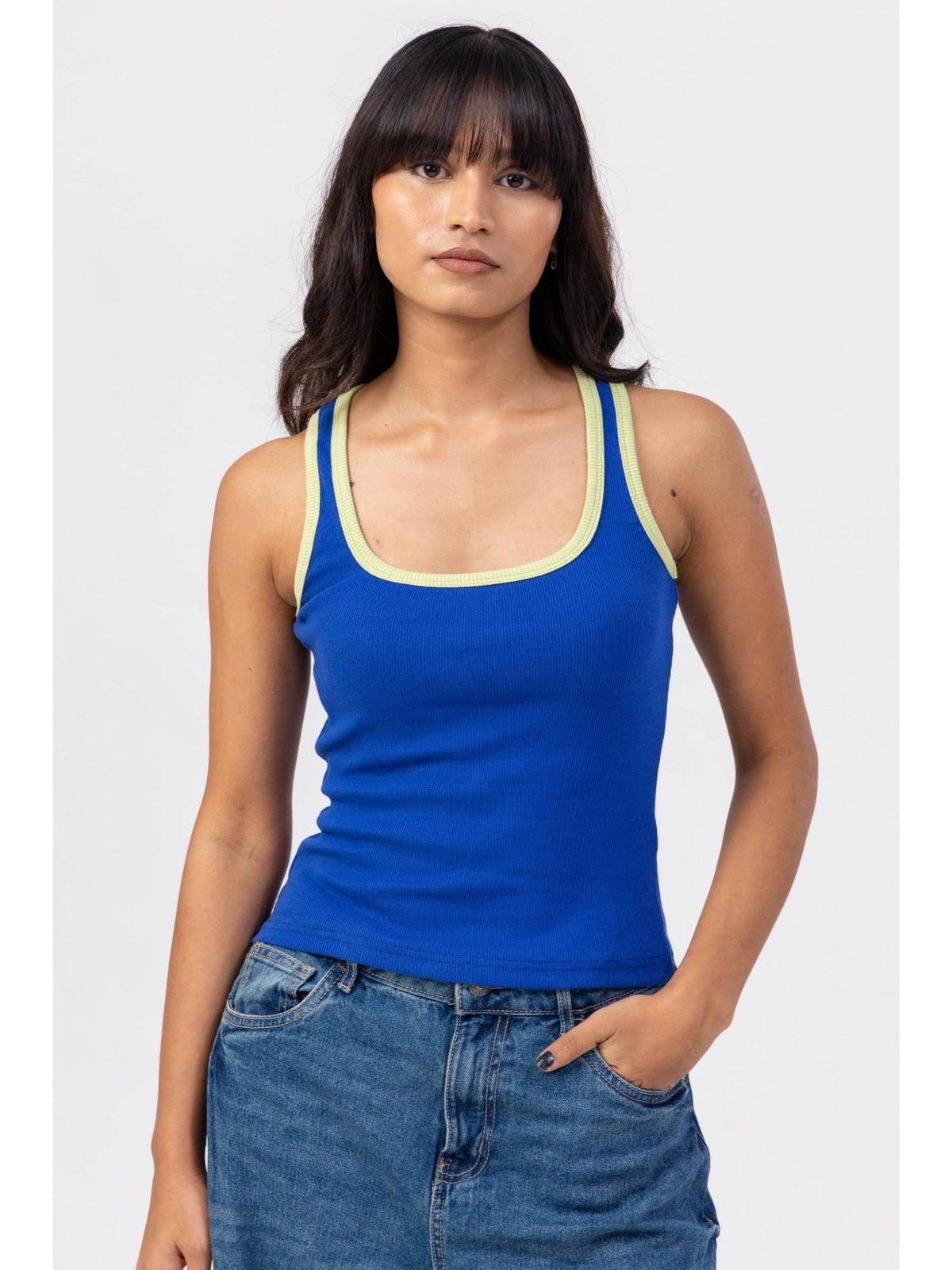 Cobalt And Green Dual Tank Top | TT98 - view 1