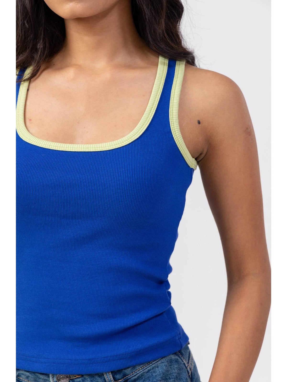 Cobalt And Green Dual Tank Top | TT98 - view 2