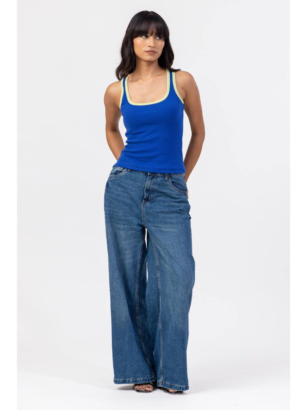 Cobalt And Green Dual Tank Top | TT98 - view 3