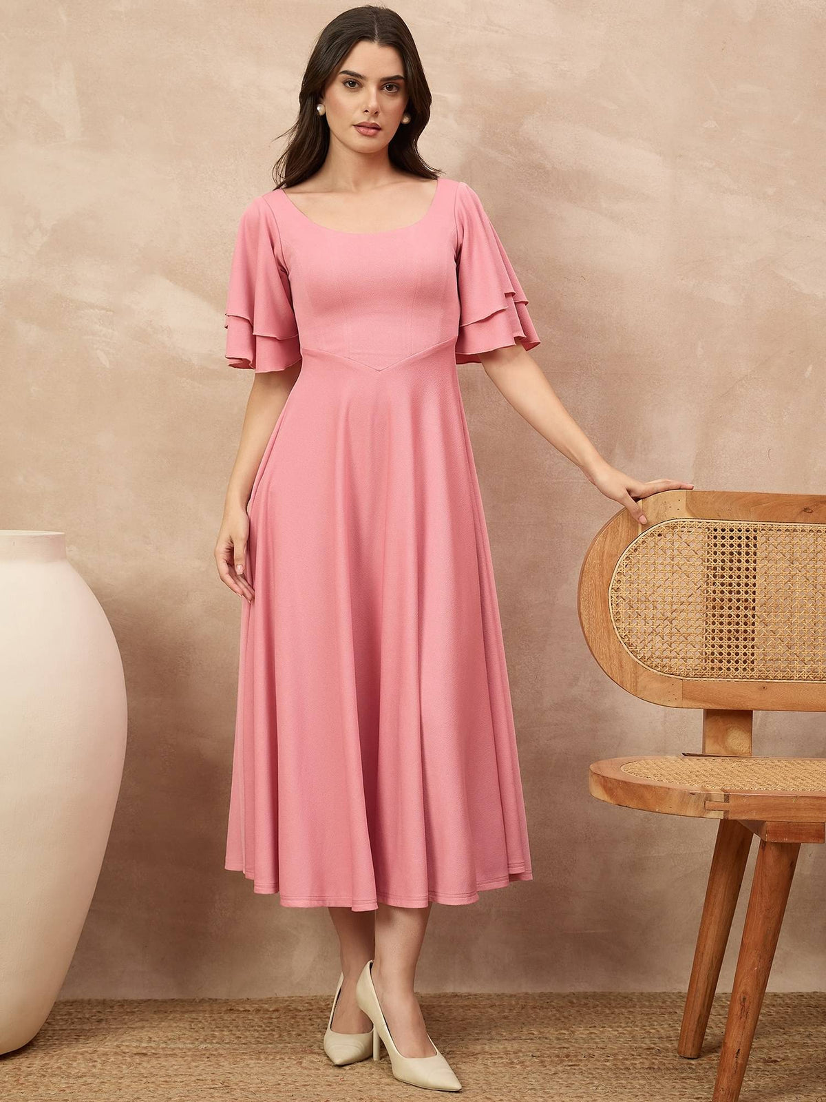 Black Polka Dots Regular Dress | D56 - view 14