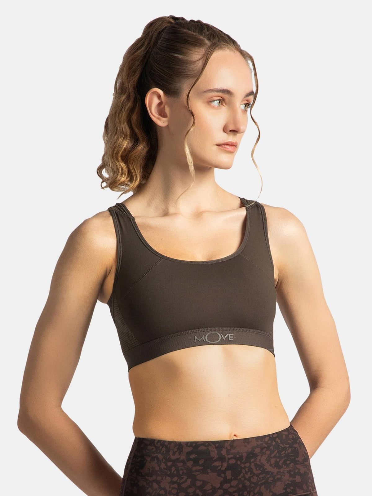 AP20 Wire Free Tatel Nylon Elastane Active Wear Sports Bra - Earth | sb09 - view 18
