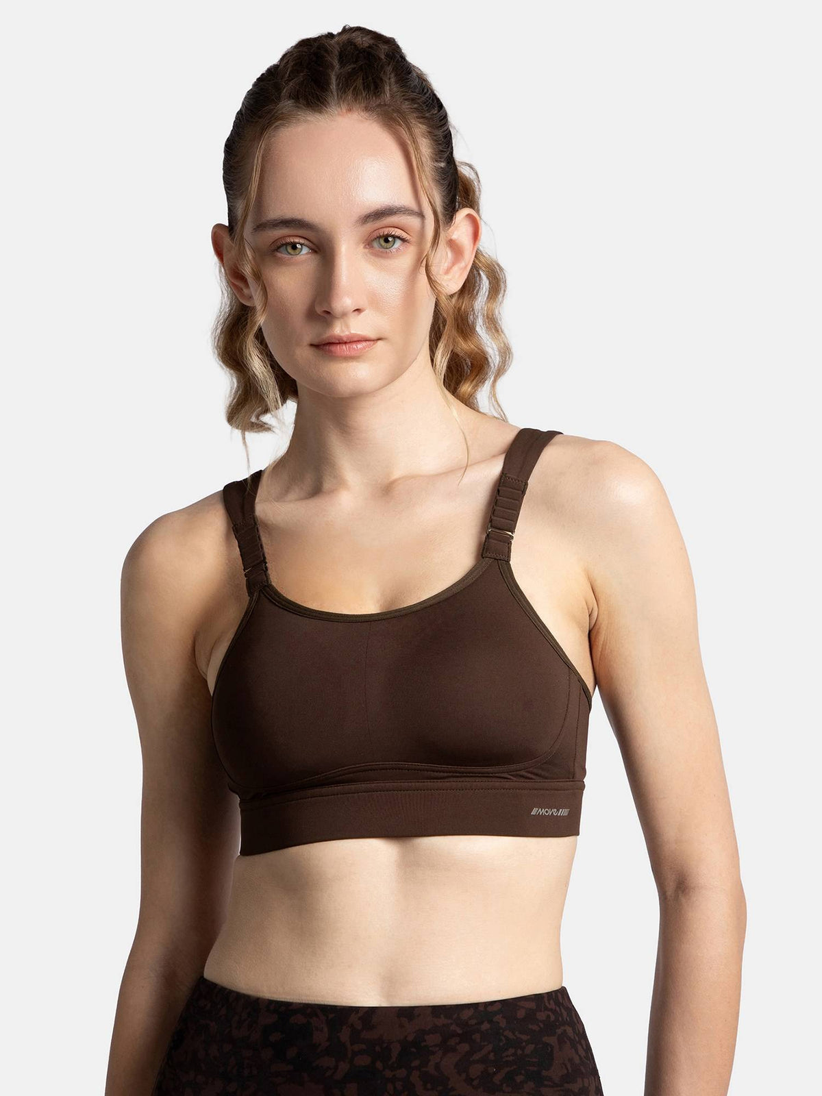 MI16 Wirefree Microfiber Elastane Racerback Active Wear Sports Bra - Black | sb09 - view 19
