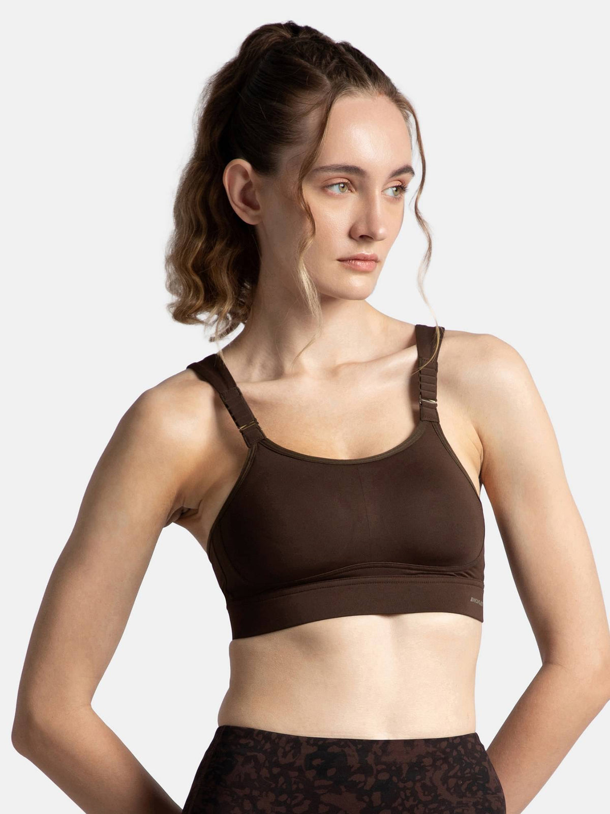 MI16 Wirefree Microfiber Elastane Racerback Active Wear Sports Bra - Black | sb09 - view 20