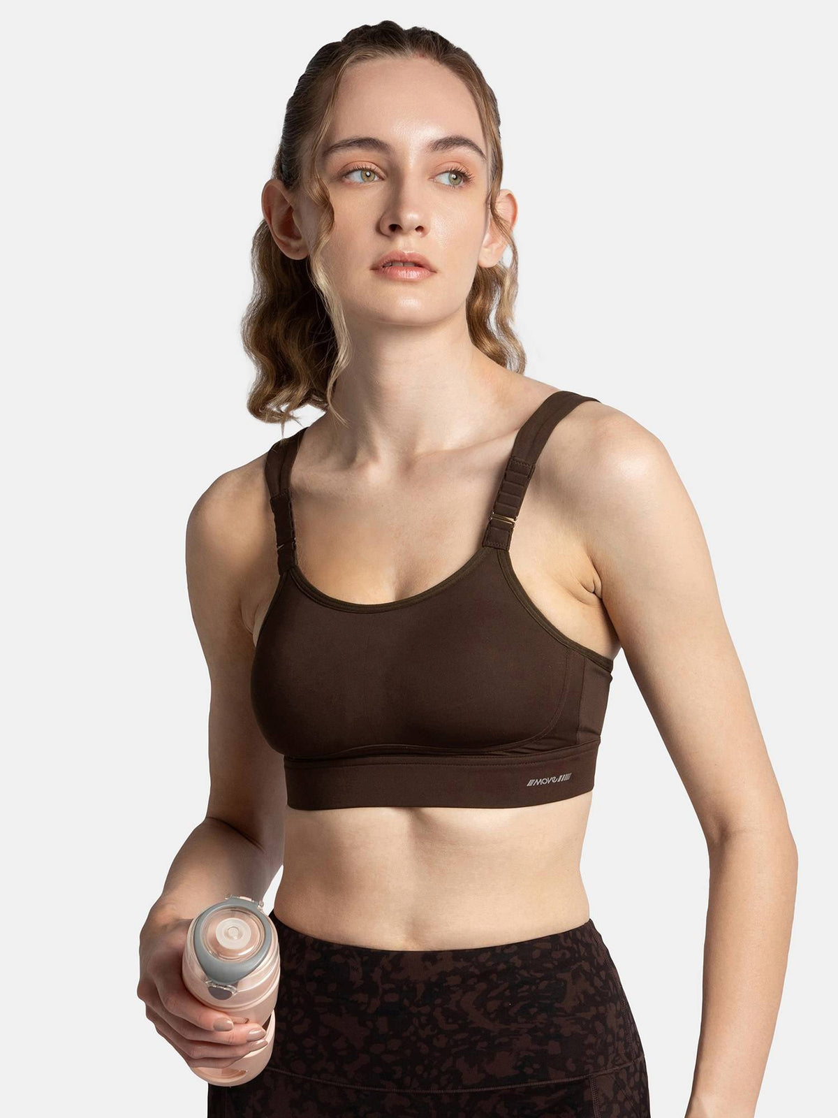 MI16 Wirefree Microfiber Elastane Racerback Active Wear Sports Bra - Black | sb09 - view 23