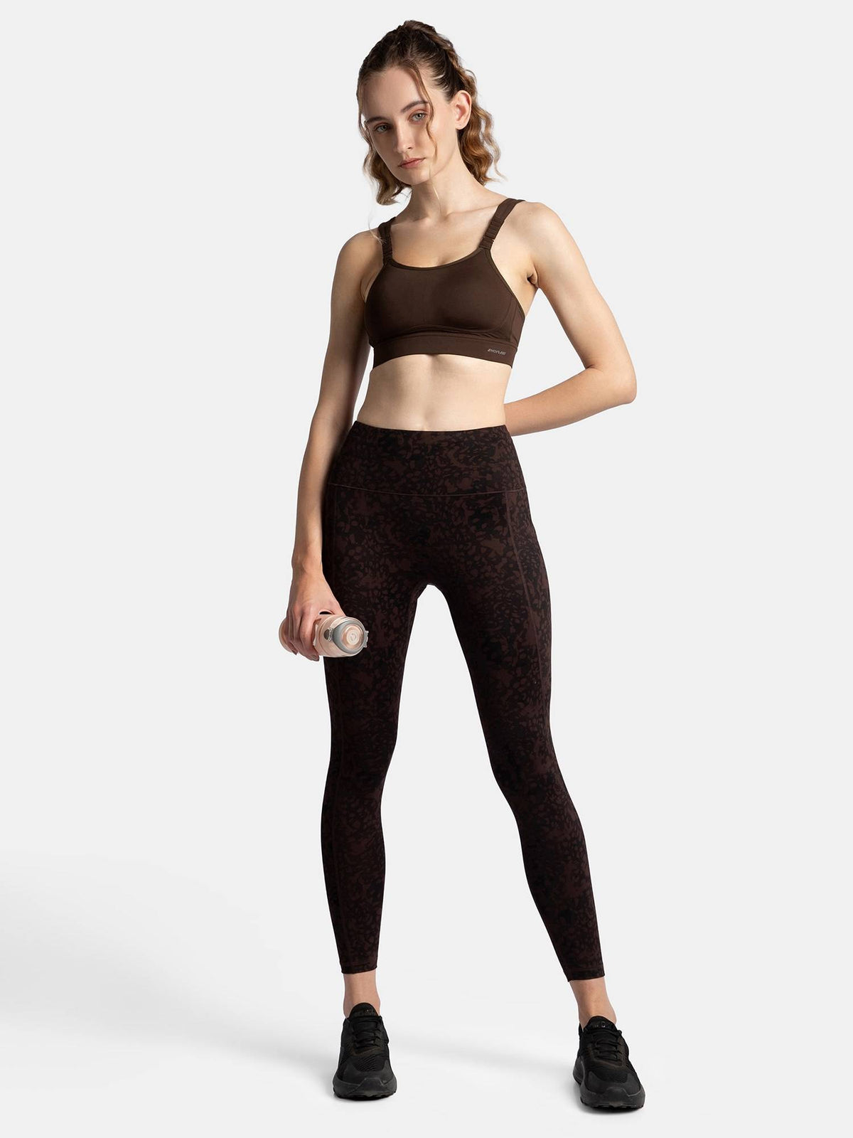MI16 Wirefree Microfiber Elastane Racerback Active Wear Sports Bra - Black | sb09 - view 24