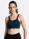 MI16 Wirefree Microfiber Elastane Racerback Active Wear Sports Bra - Black | sb09 - view 10