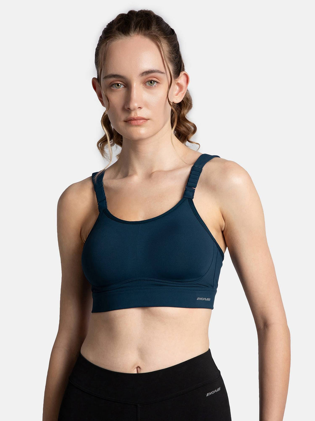 Mi16 Wire Free Microfiber Elastane Racerback Active Wear Sports Bra-Minimal Grey | sb09 - view 9