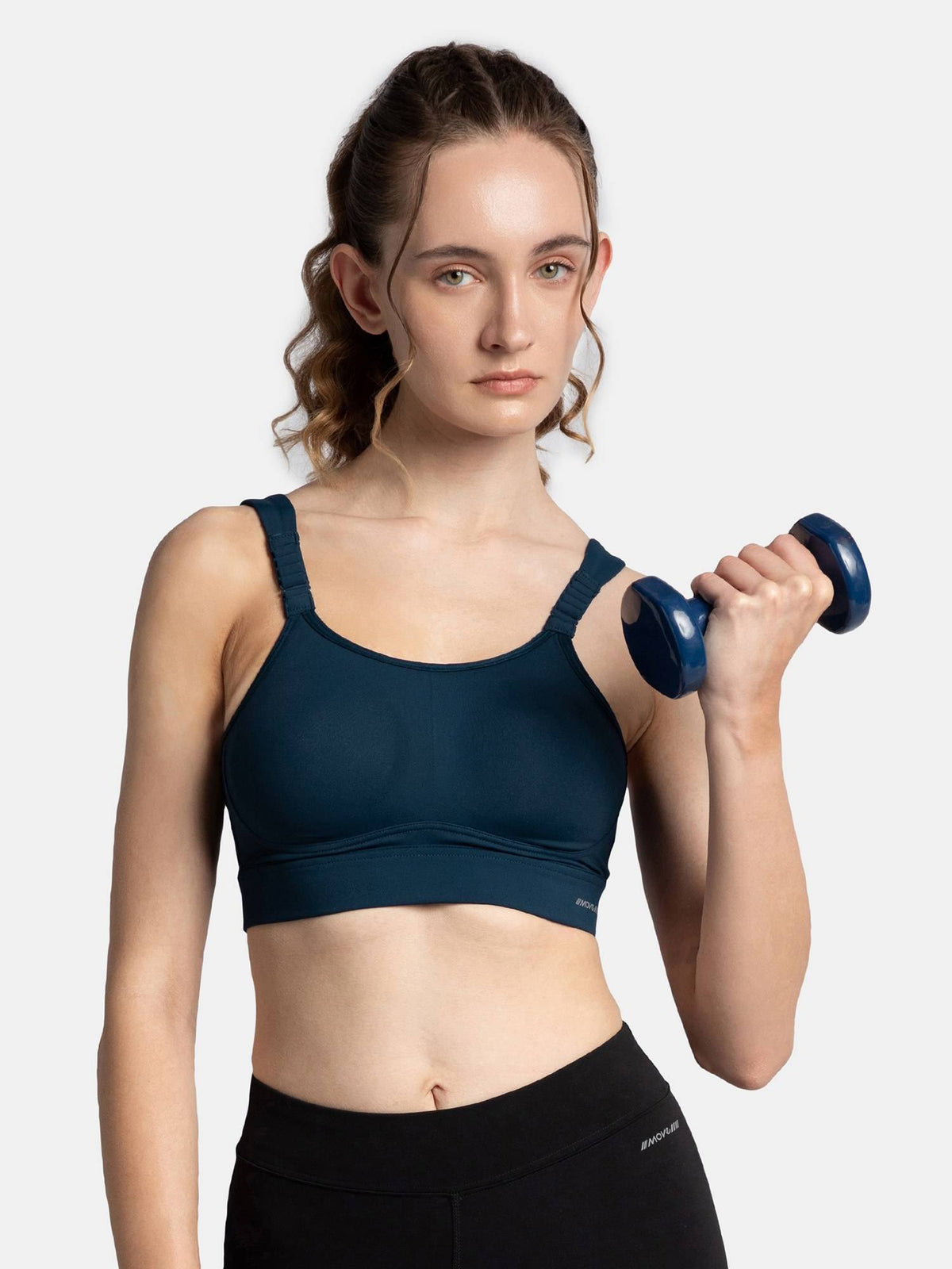 MI16 Wirefree Microfiber Elastane Racerback Active Wear Sports Bra - Black | sb09 - view 14