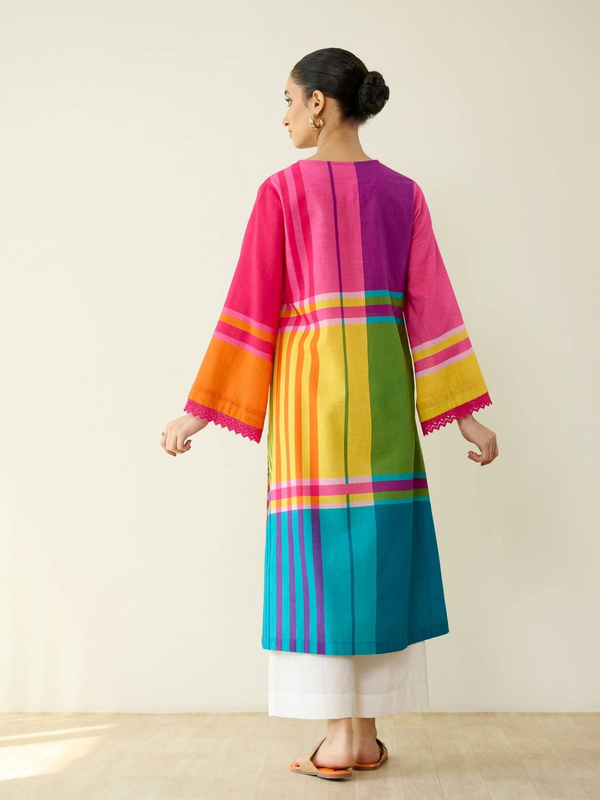 Multi-Color Colorblock Regular Kurta | U3S - view 2