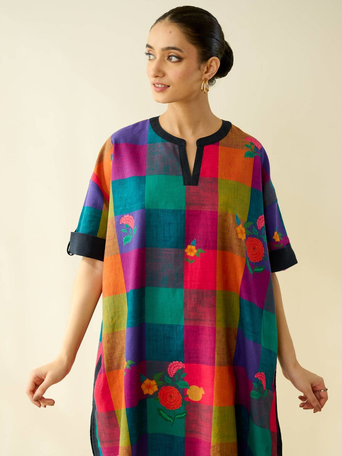 Multi-Color Floral Regular Kurta | FY93 - view 6