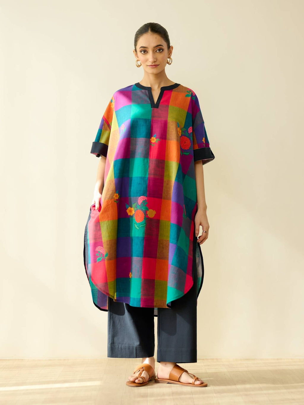 Multi-Color Floral Regular Kurta | FY93 - view 7