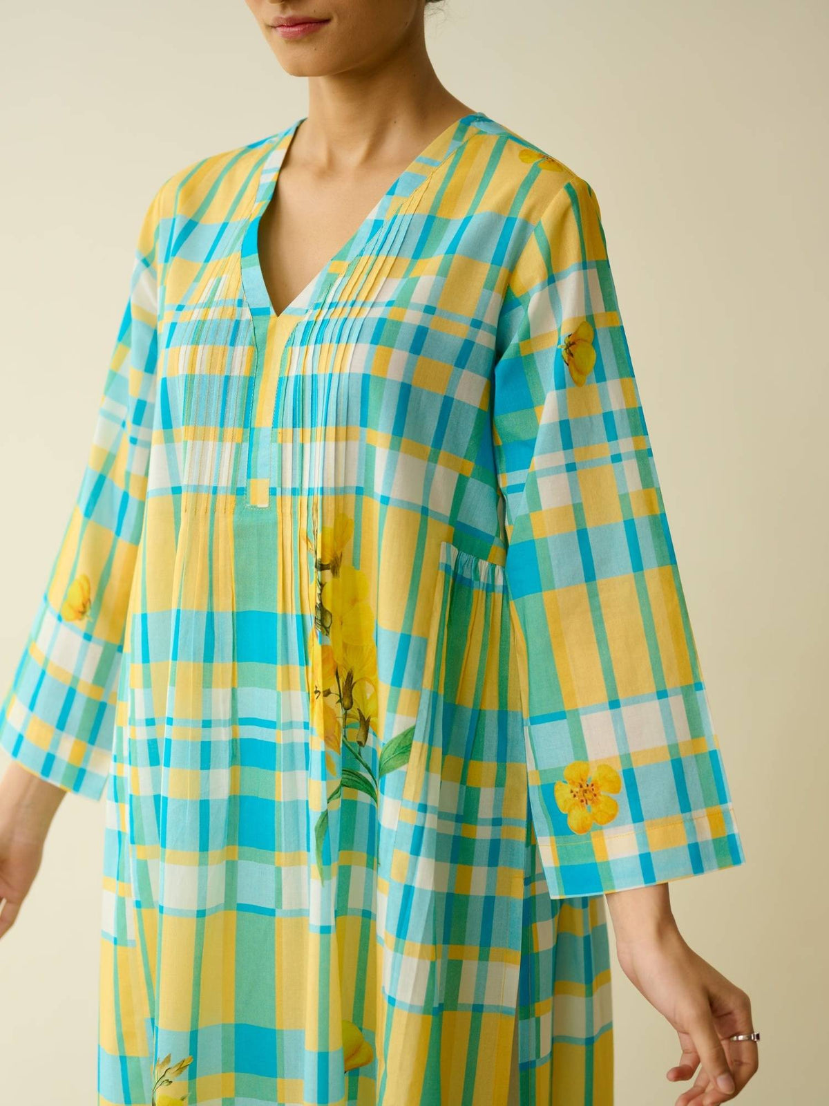 Multi-Color Floral Regular Kurta | U3S - view 3