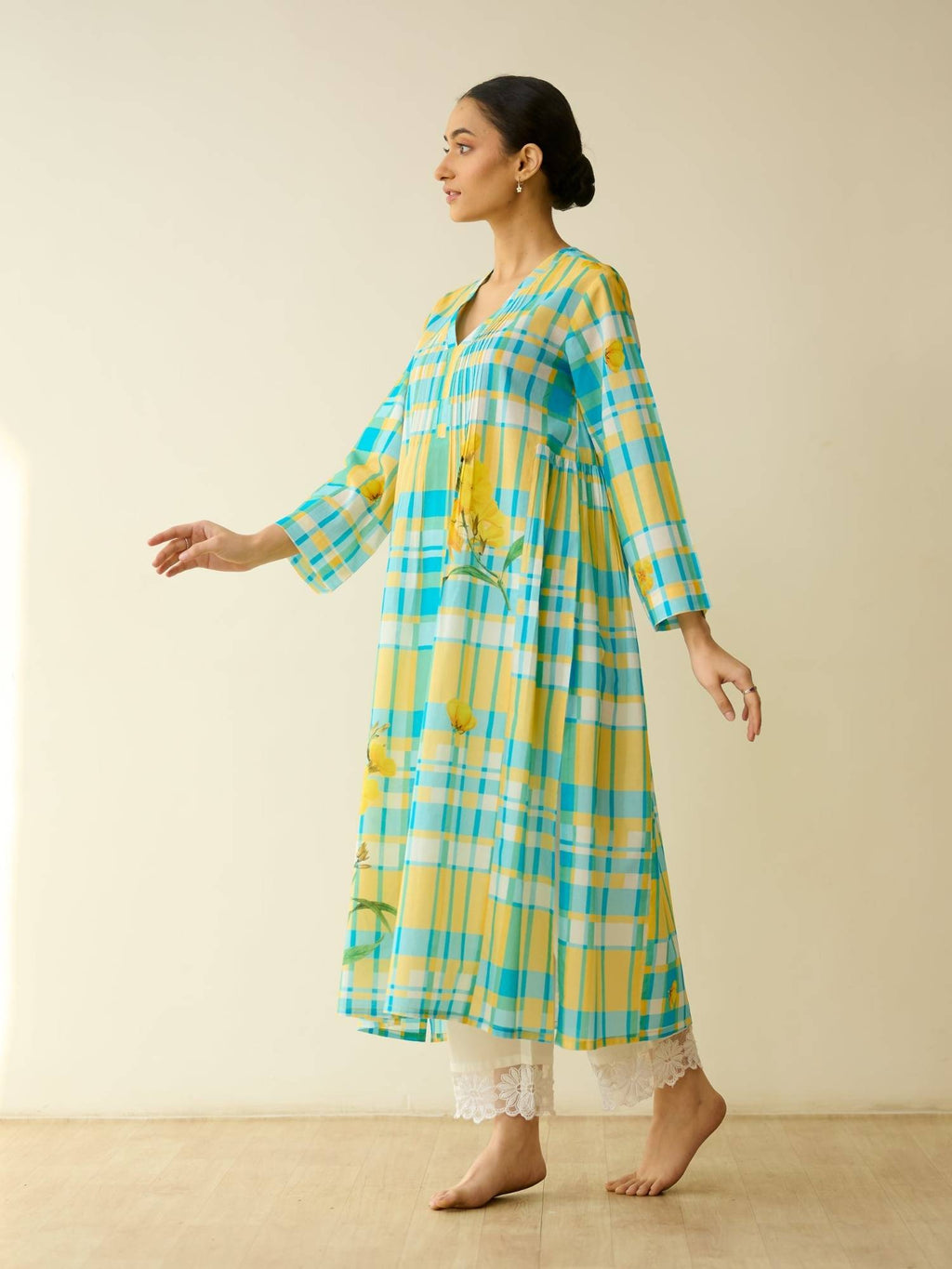 Multi-Color Floral Regular Kurta | U3S - view 7