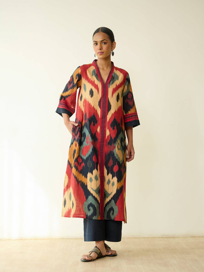 Multi-Color Tie & Dye Regular Kurta | FY93 - view 1