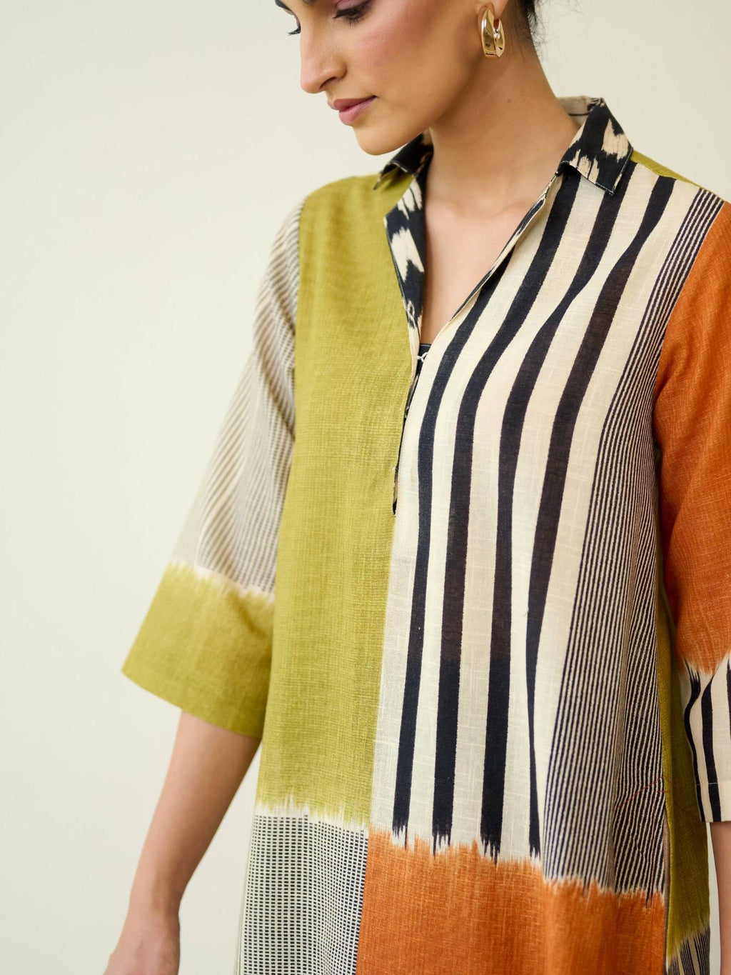 Multi-Color Colorblock Regular Kurta | FY93 - view 3