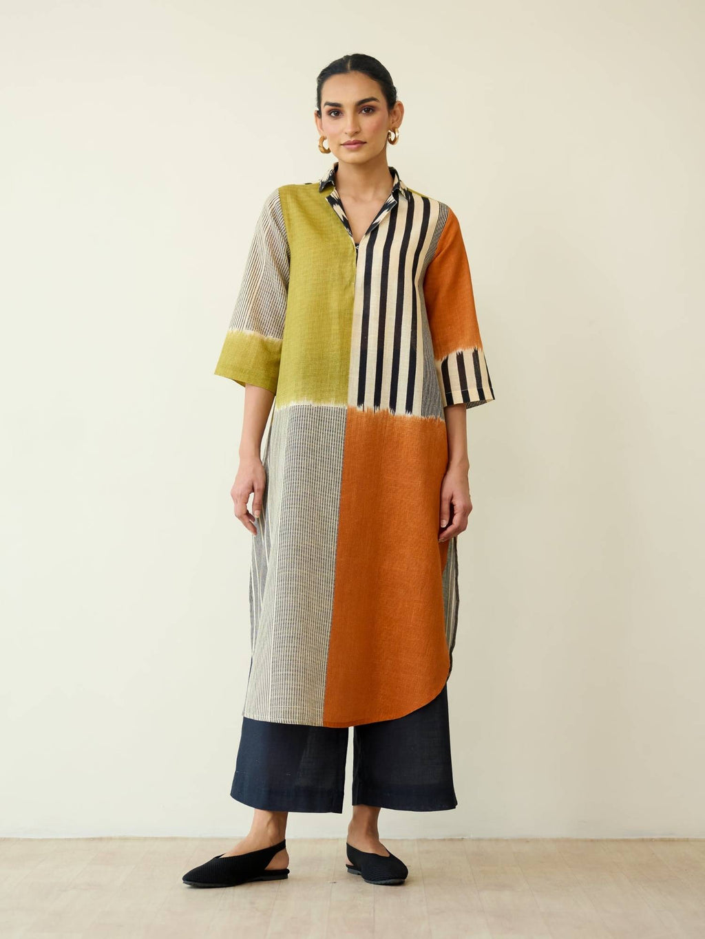 Multi-Color Colorblock Regular Kurta | FY93 - view 4