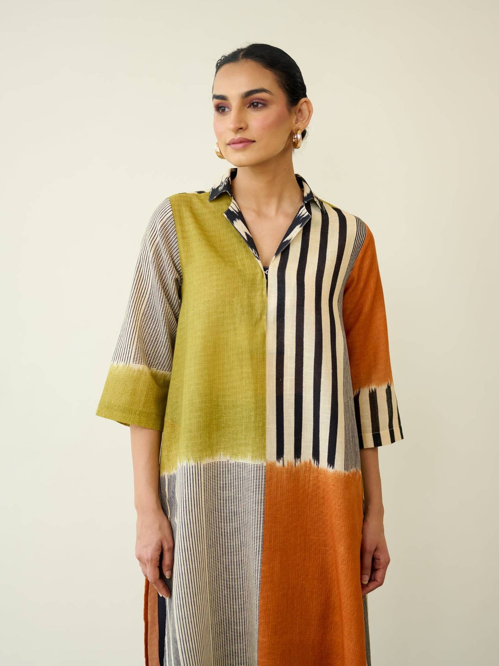 Multi-Color Colorblock Regular Kurta | U3S - view 7