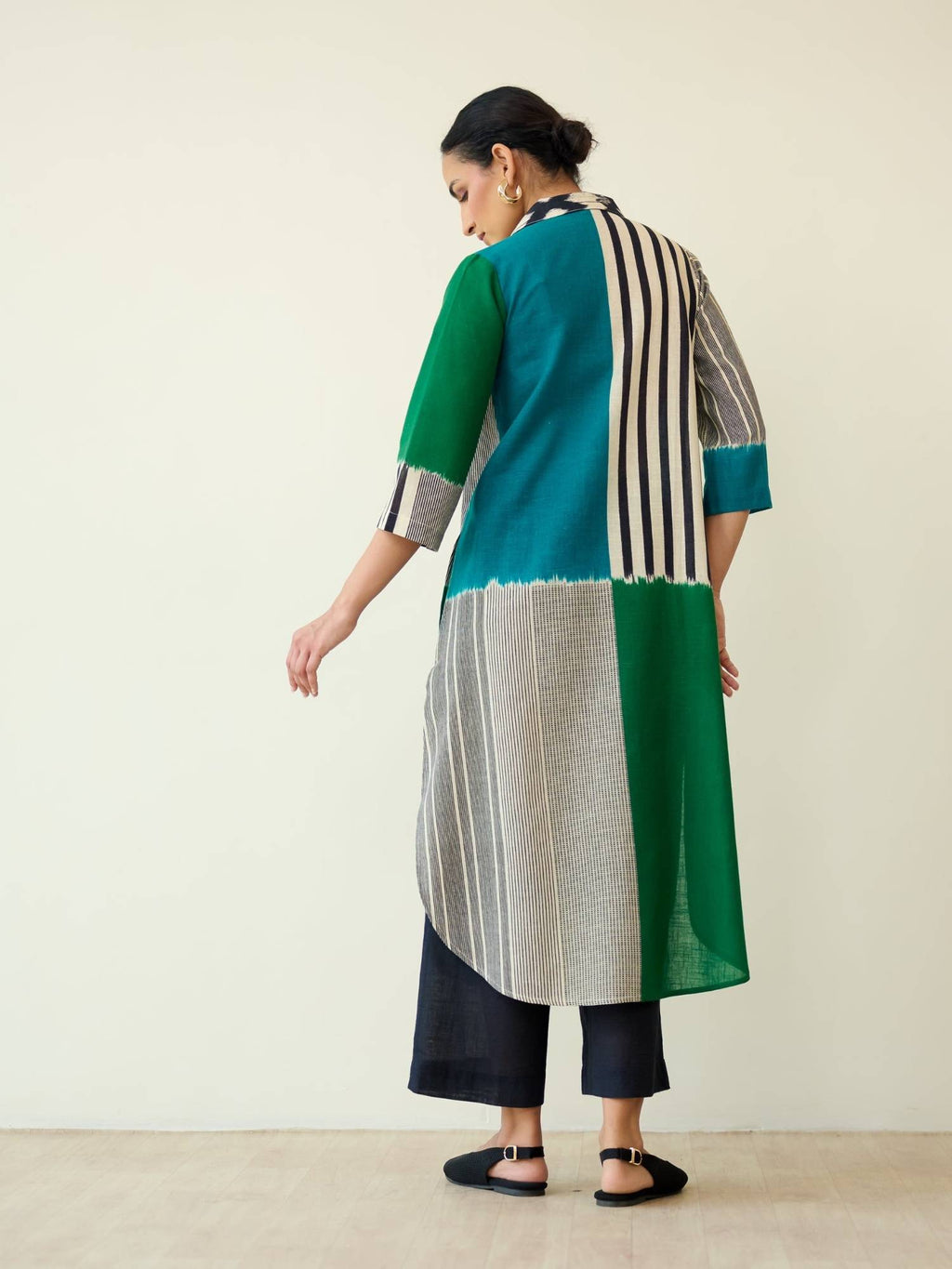 Multi-Color Colorblock Regular Kurta | KDG - view 2