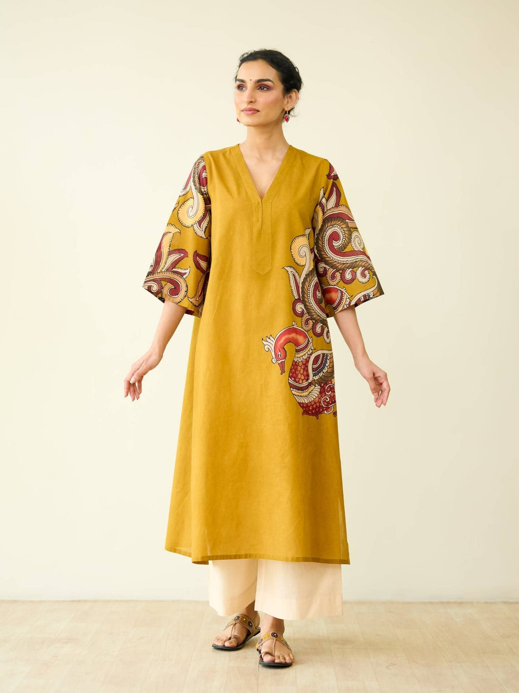 Green Embellished/Sequined Regular Kurta | KDG - view 22
