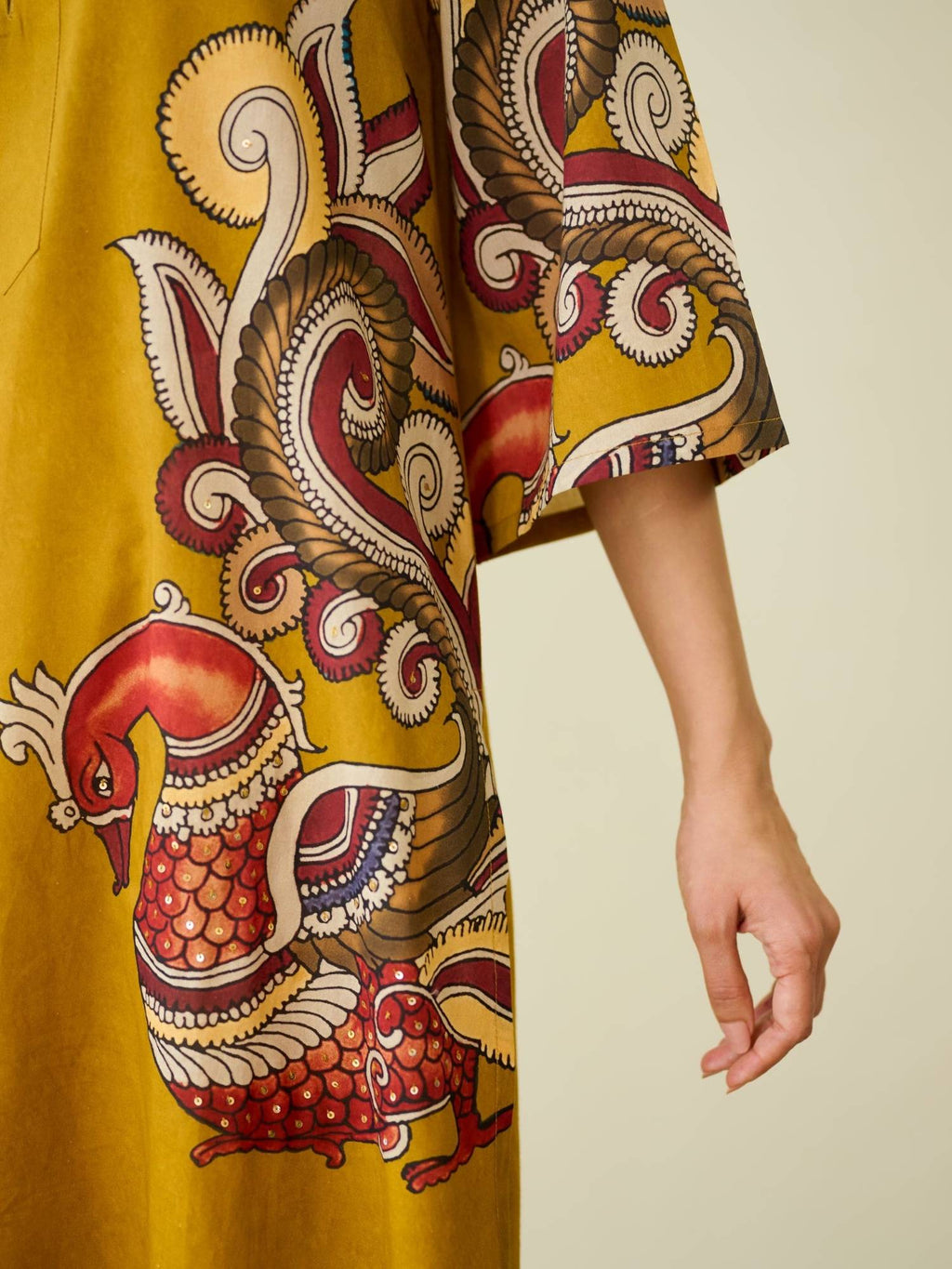 Green Embellished/Sequined Regular Kurta | U3S - view 16