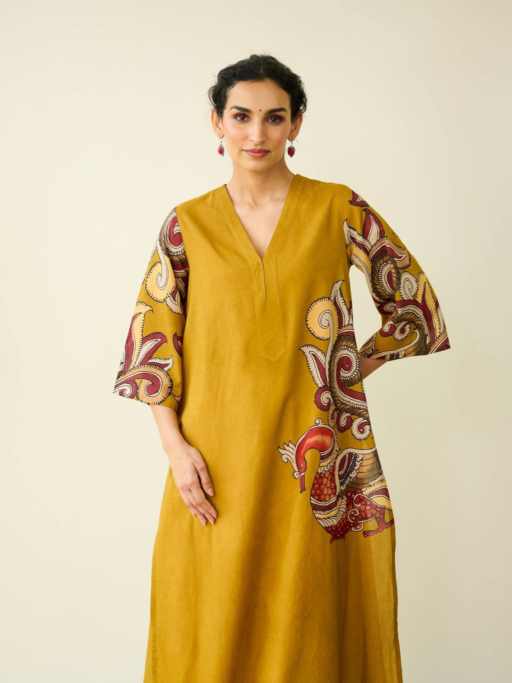 Green Embellished/Sequined Regular Kurta | KDG - view 24