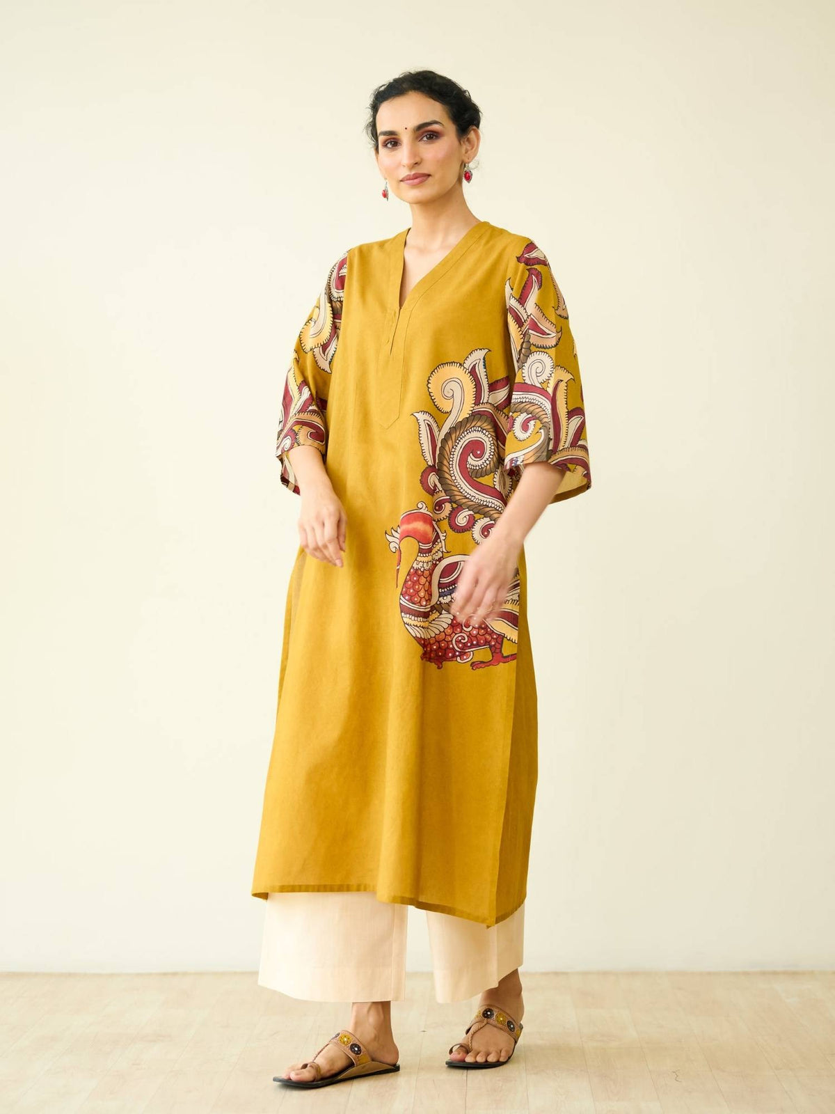 Green Embellished/Sequined Regular Kurta | KDG - view 28