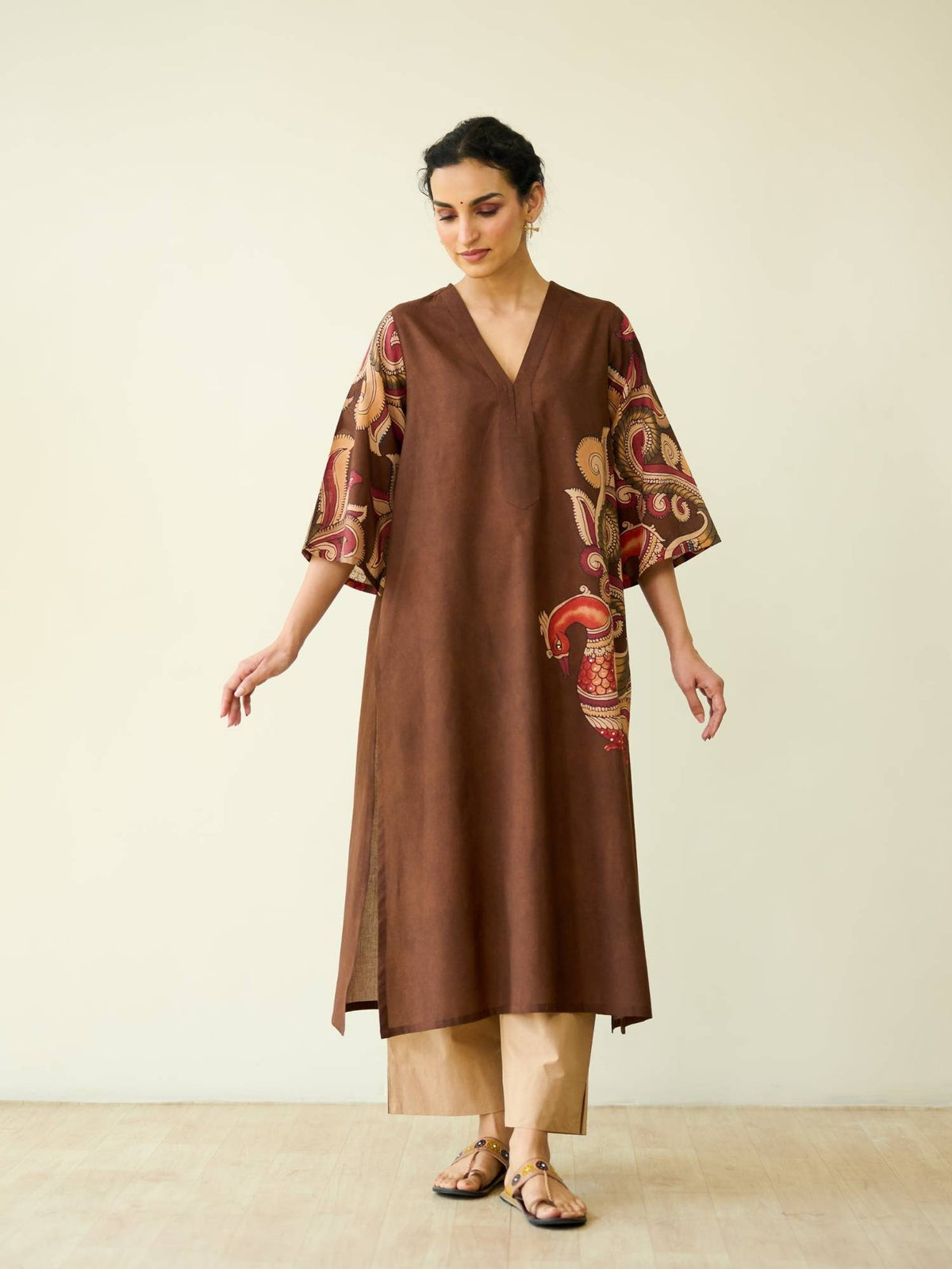 Green Embellished/Sequined Regular Kurta | KDG - view 8