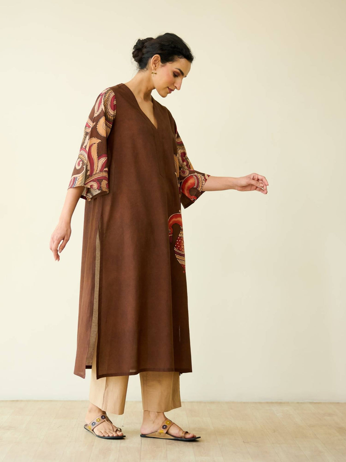 Green Embellished/Sequined Regular Kurta | U3S - view 28