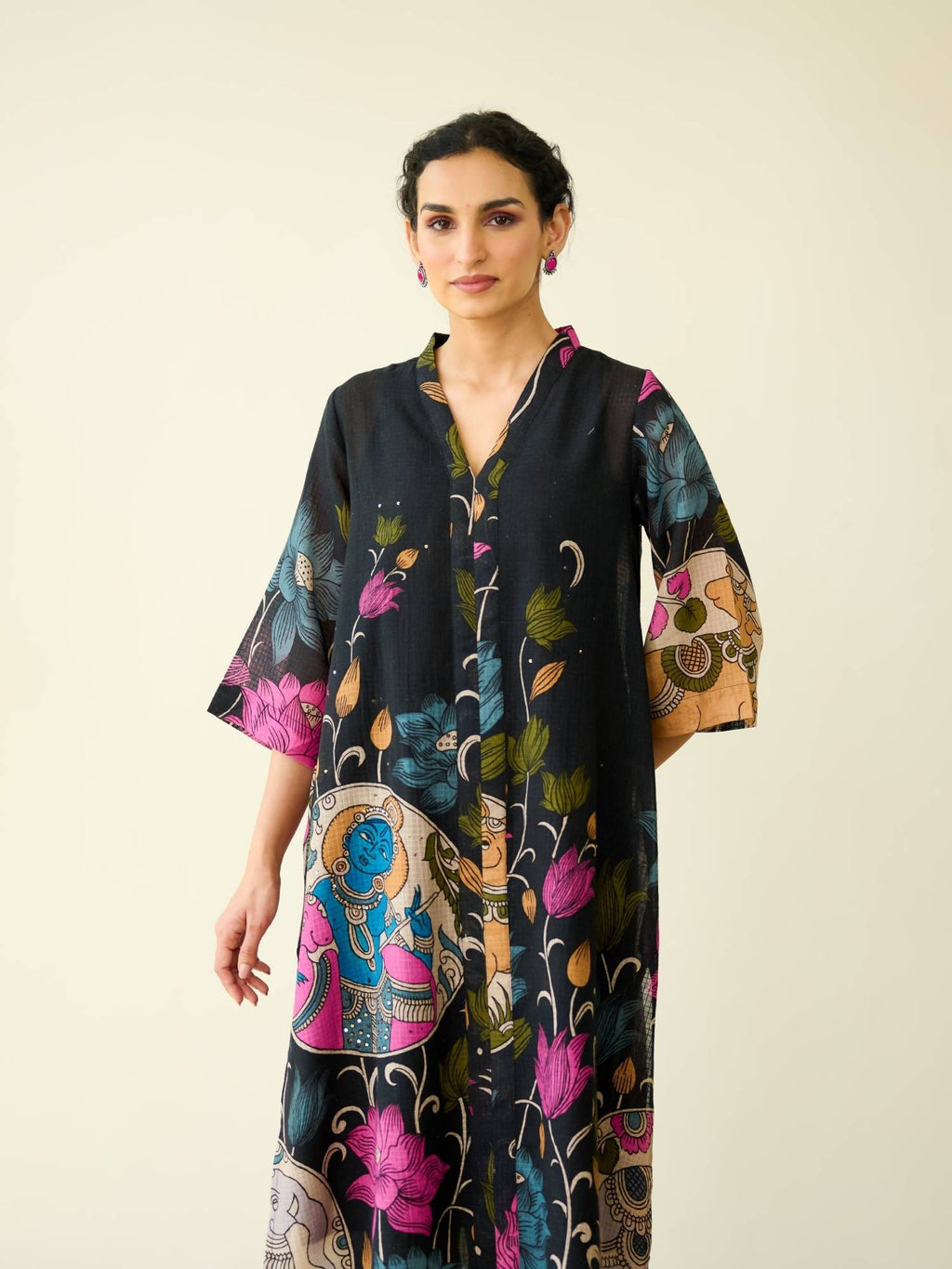 Black Embellished/Sequined Regular Kurta | KDG - view 3