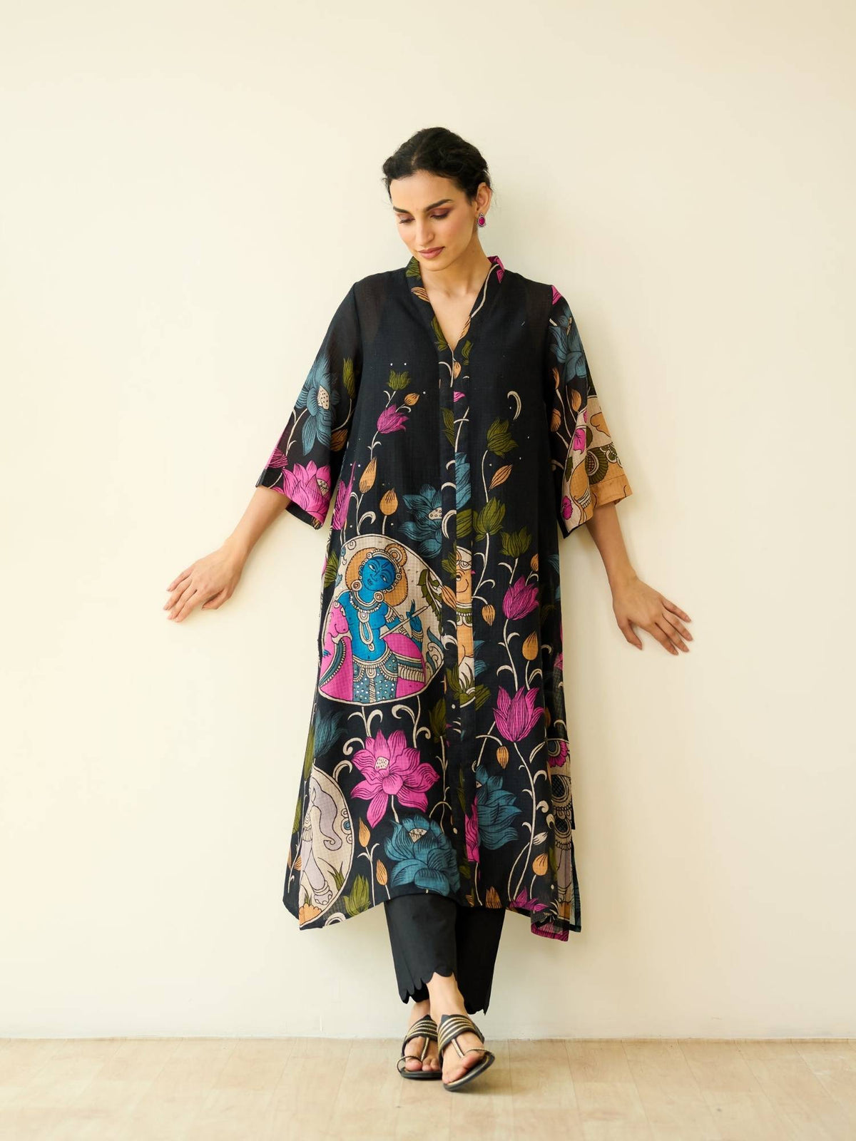 Black Embellished/Sequined Regular Kurta | U3S - view 7