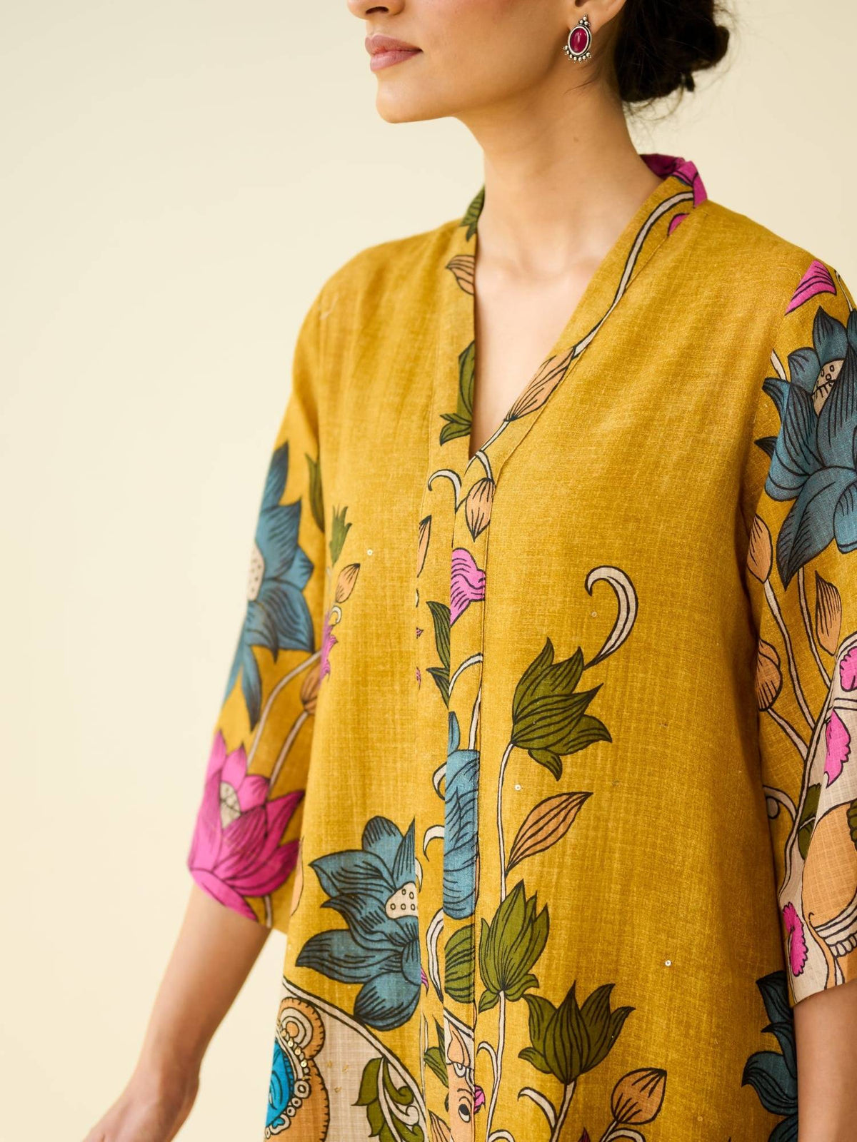 Black Embellished/Sequined Regular Kurta | KDG - view 35