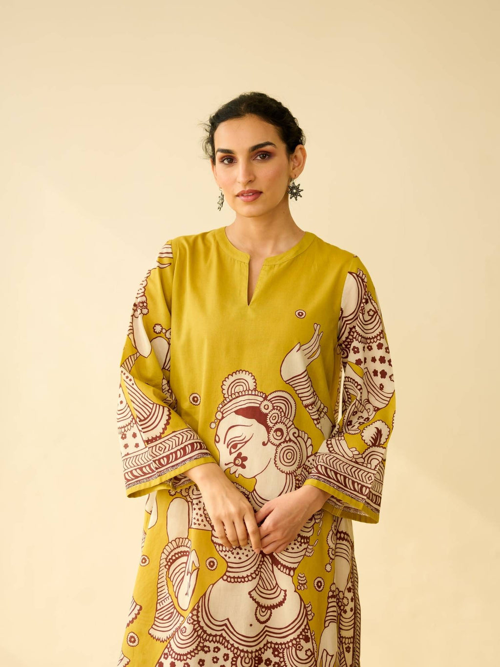Yellow Embellished/Sequined Regular Kurta | FY93 - view 2