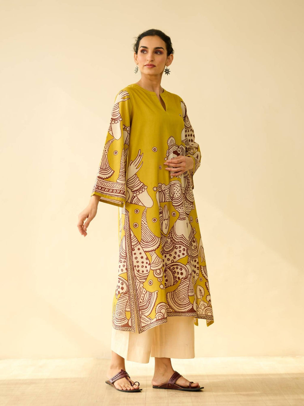 Yellow Embellished/Sequined Regular Kurta | FY93 - view 7