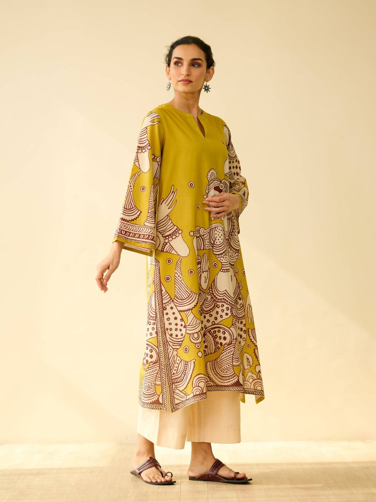 Yellow Embellished/Sequined Regular Kurta | FY93 - view 7